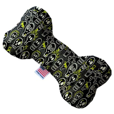 MIRAGE PET PRODUCTS Skater Skulls Canvas Bone Dog Toy 8 in. 1359-CTYBN8